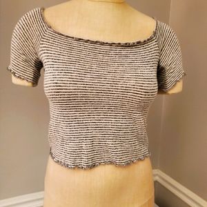 Black & white stripped crop top S